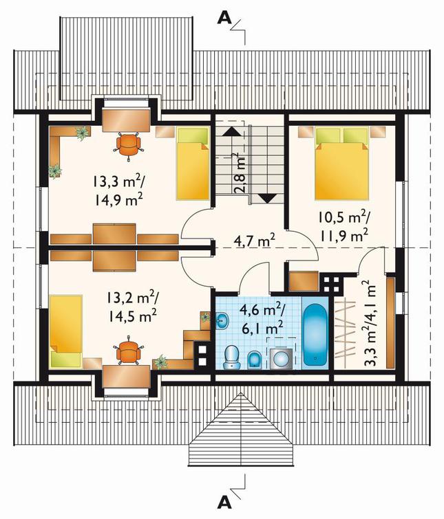 Rzut poddasza POW. 59,0 m²