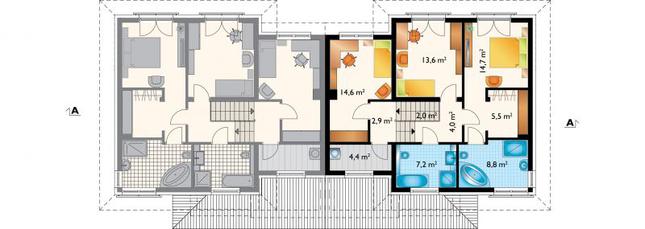 Rzut piętra POW. 55,9 m²