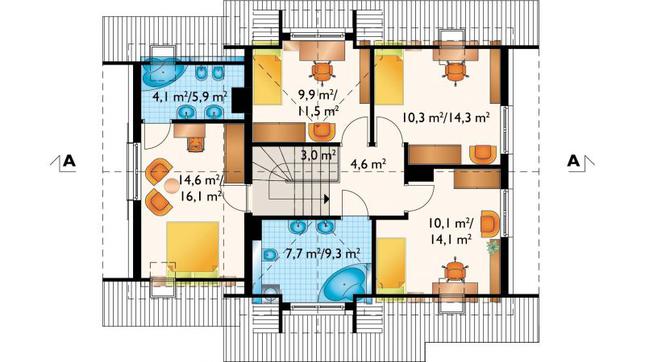 Rzut poddasza POW. 78,8 m²