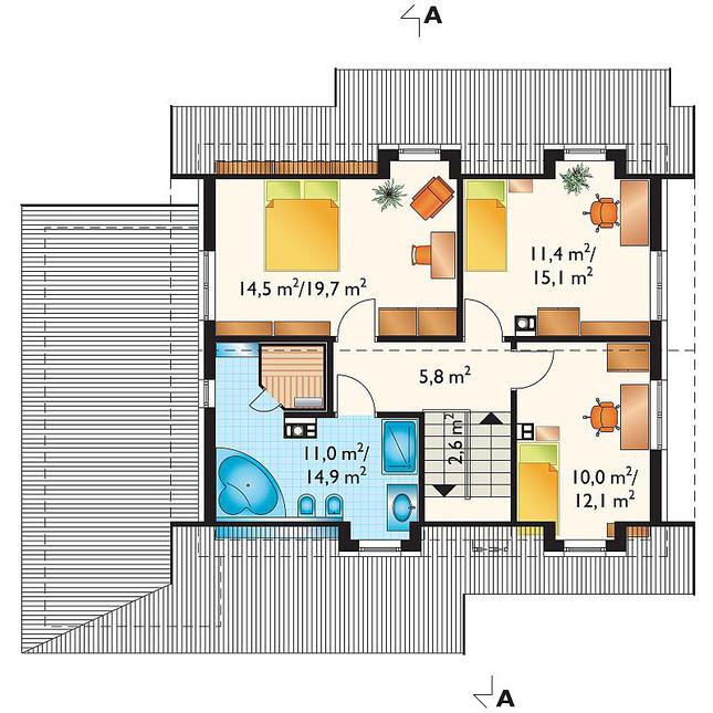 Rzut poddasza POW. 70,2 m²