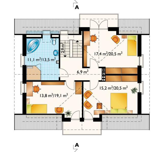Rzut poddasza POW. 83,4 m²
