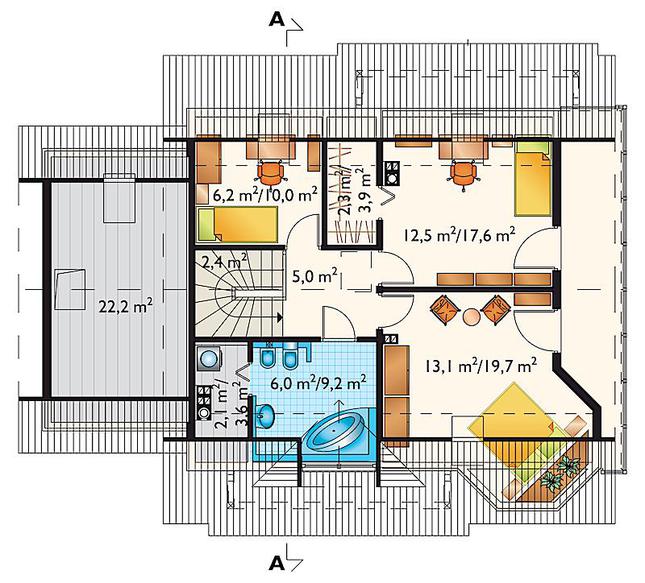 Rzut poddasza POW. 71,4 m²