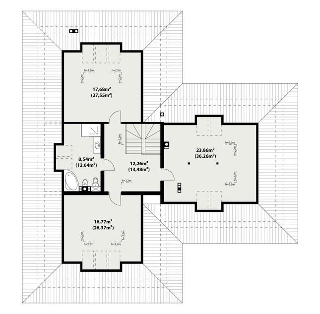 Rzut poddasza POW. 116,3 m²