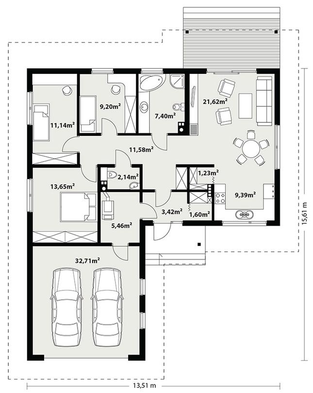 Rzut parteru lustro POW. 0,0 m²
