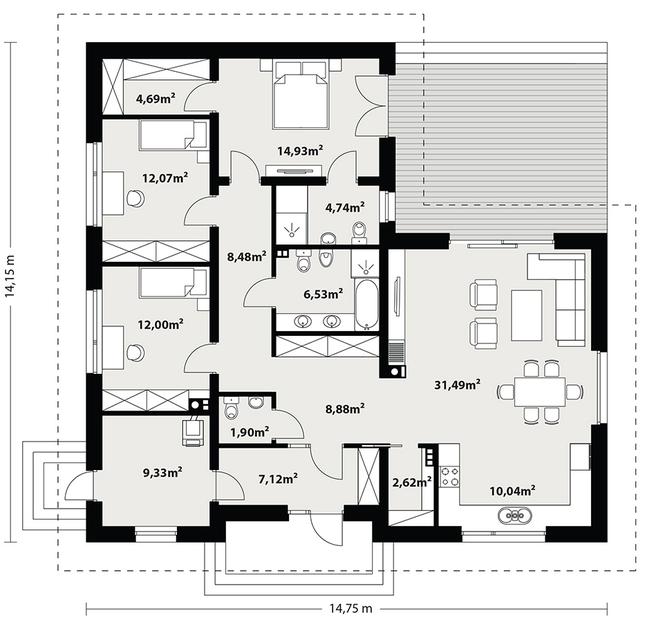 Rzut parteru POW. 0,0 m²