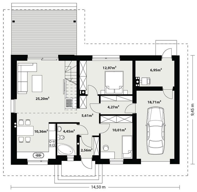 Rzut parteru lustro POW. 0,0 m²