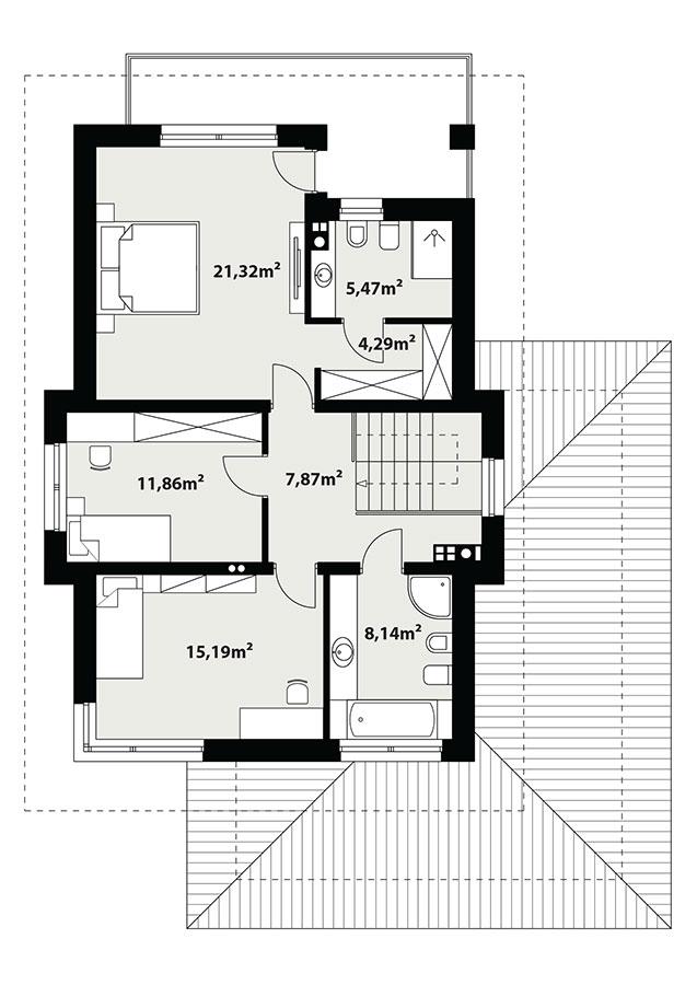 Rzut piętra lustro POW. 0,0 m²