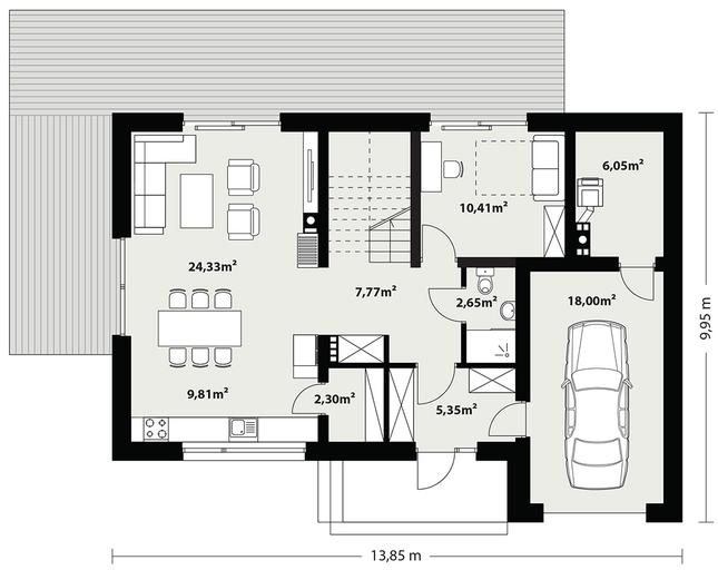 Rzut parteru lustro POW. 0,0 m²