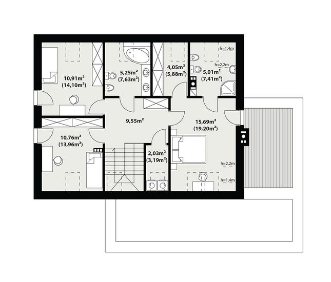 Rzut poddasza POW. 80,9 m²