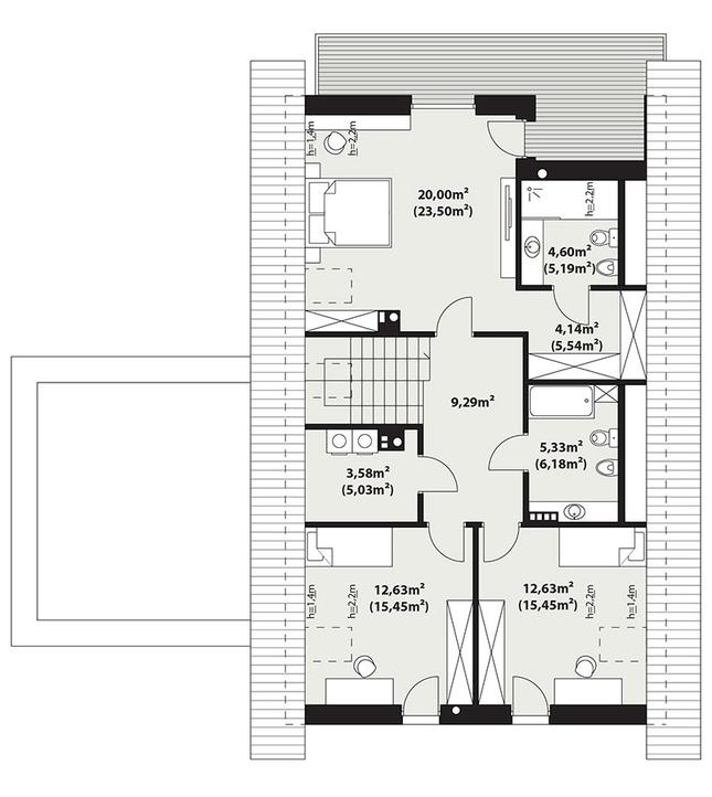 Rzut poddasza POW. 85,6 m²