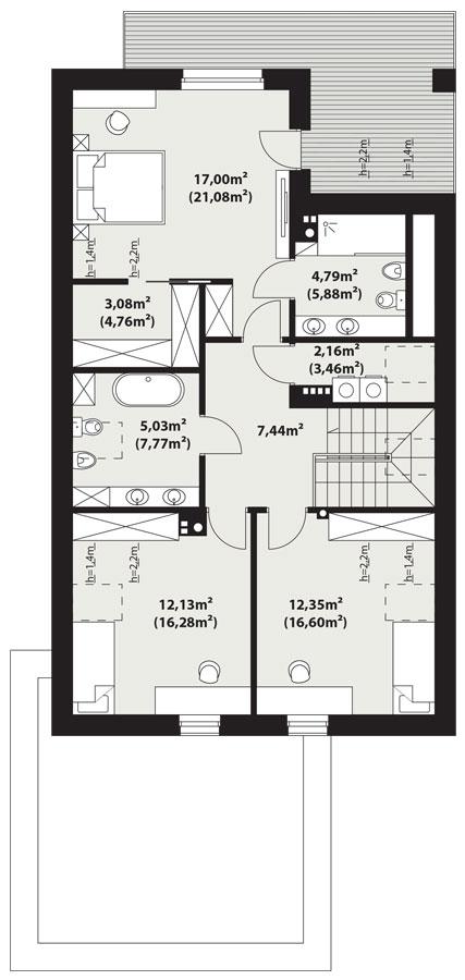 Rzut poddasza POW. 83,3 m²
