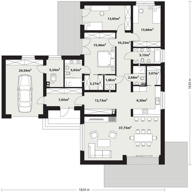 Rzut parteru lustro POW. 0,0 m²