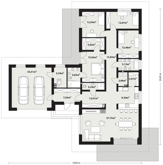 Rzut parteru lustro POW. 0,0 m²