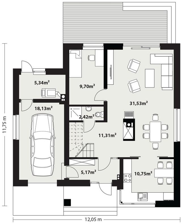 Rzut parteru POW. 0,0 m²