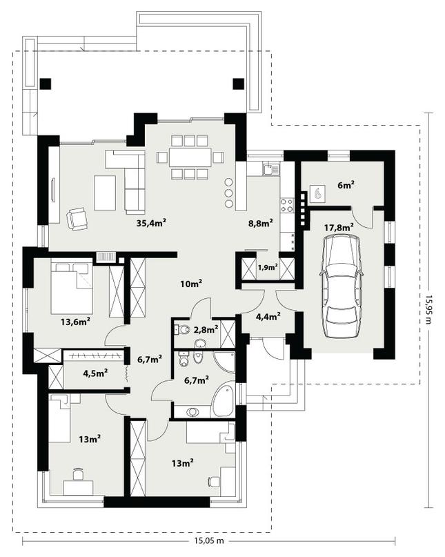Rzut parteru lustro POW. 0,0 m²