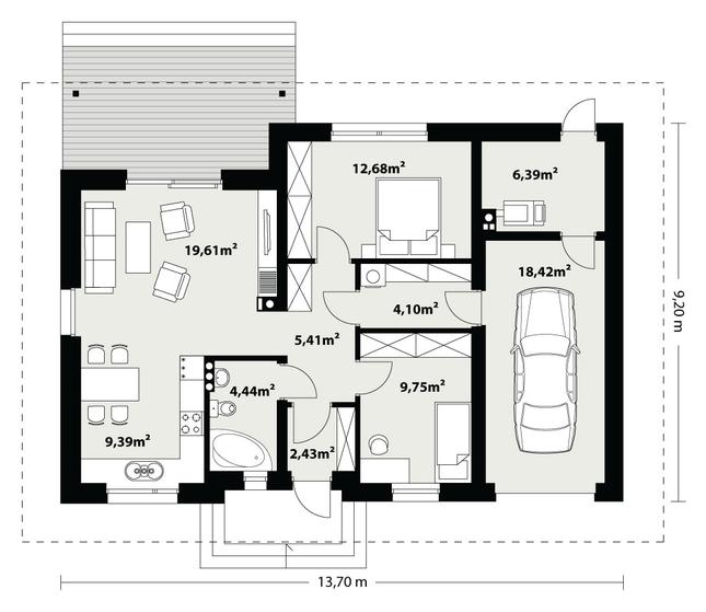 Rzut parteru lustro POW. 0,0 m²