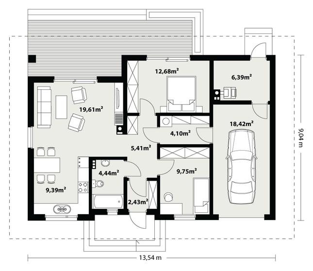 Rzut parteru lustro POW. 0,0 m²