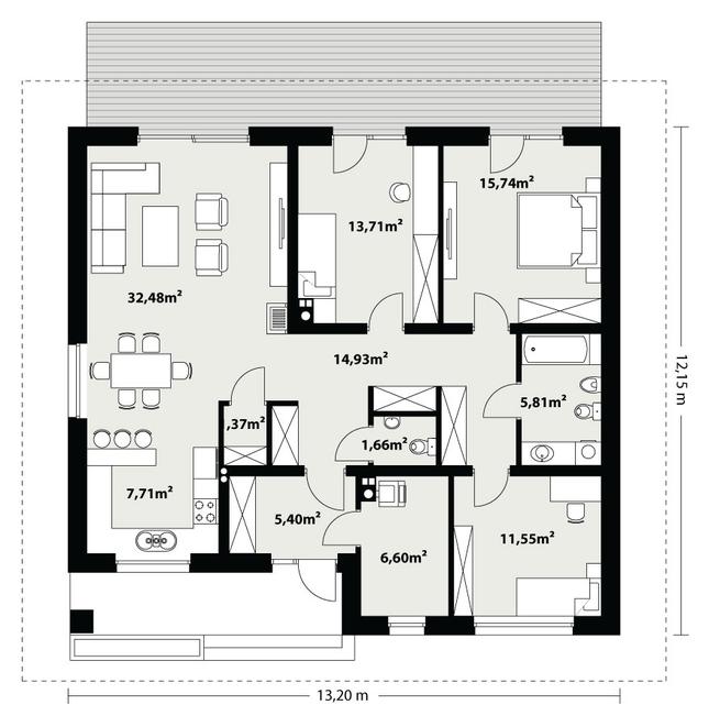 Rzut parteru lustro POW. 0,0 m²