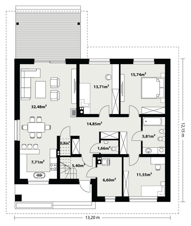 Rzut parteru lustro POW. 0,0 m²