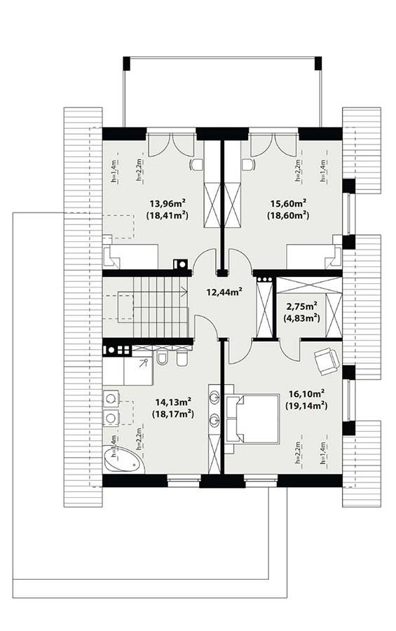 Rzut poddasza POW. 91,6 m²