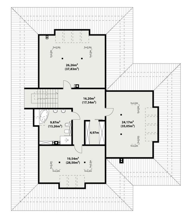 Rzut poddasza POW. 137,0 m²