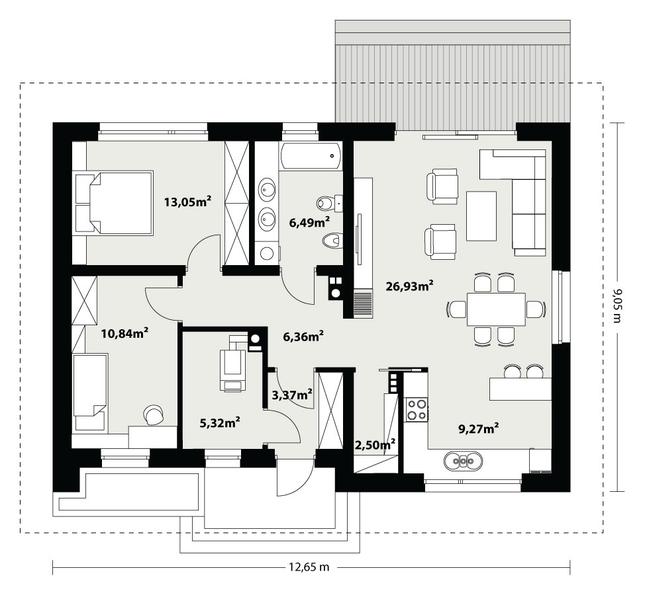 Rzut parteru lustro POW. 0,0 m²