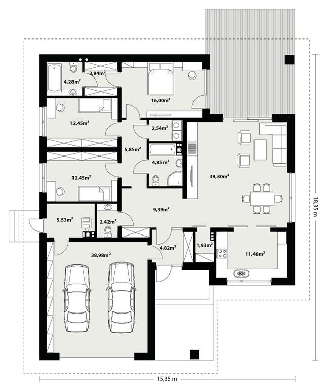 Rzut parteru lustro POW. 0,0 m²