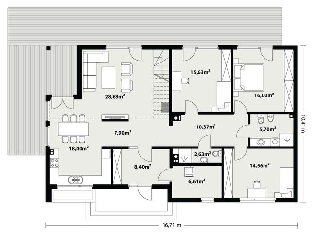 Rzut parteru lustro POW. 0,0 m²