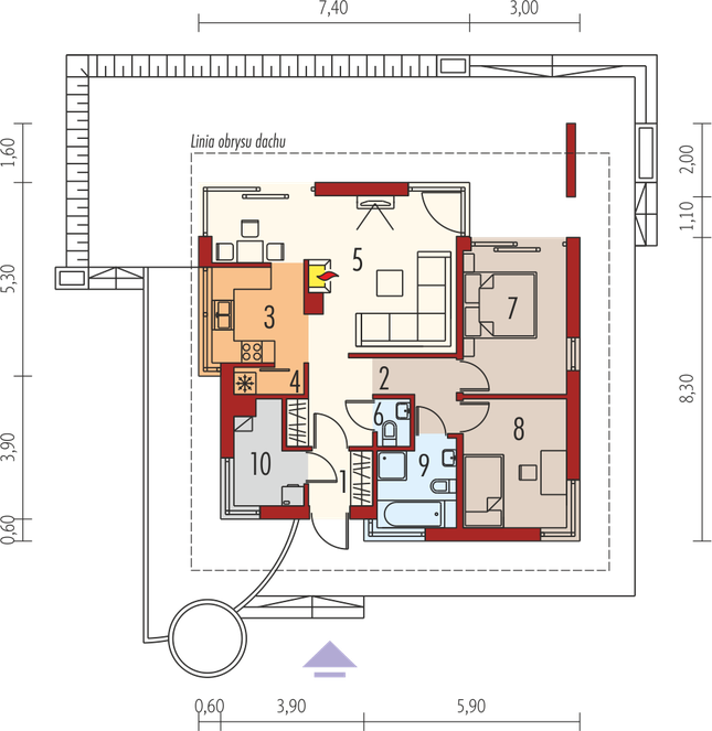 Rzut parteru lustro POW. 0,0 m²
