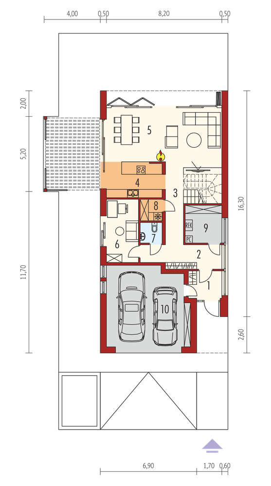 Rzut parteru lustro POW. 0,0 m²