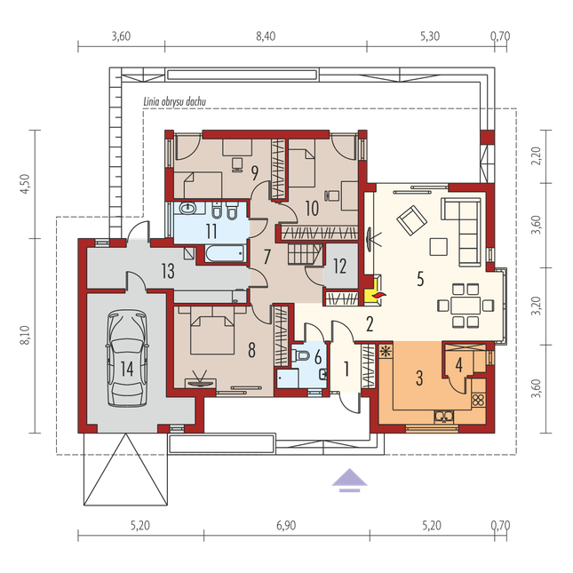 Rzut parteru lustro POW. 0,0 m²