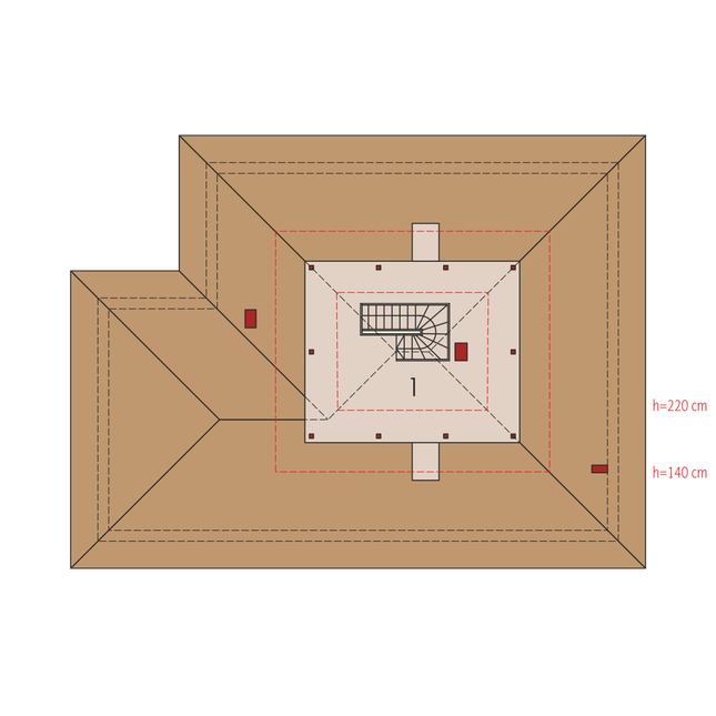 Rzut poddasza lustro POW. 0,0 m²