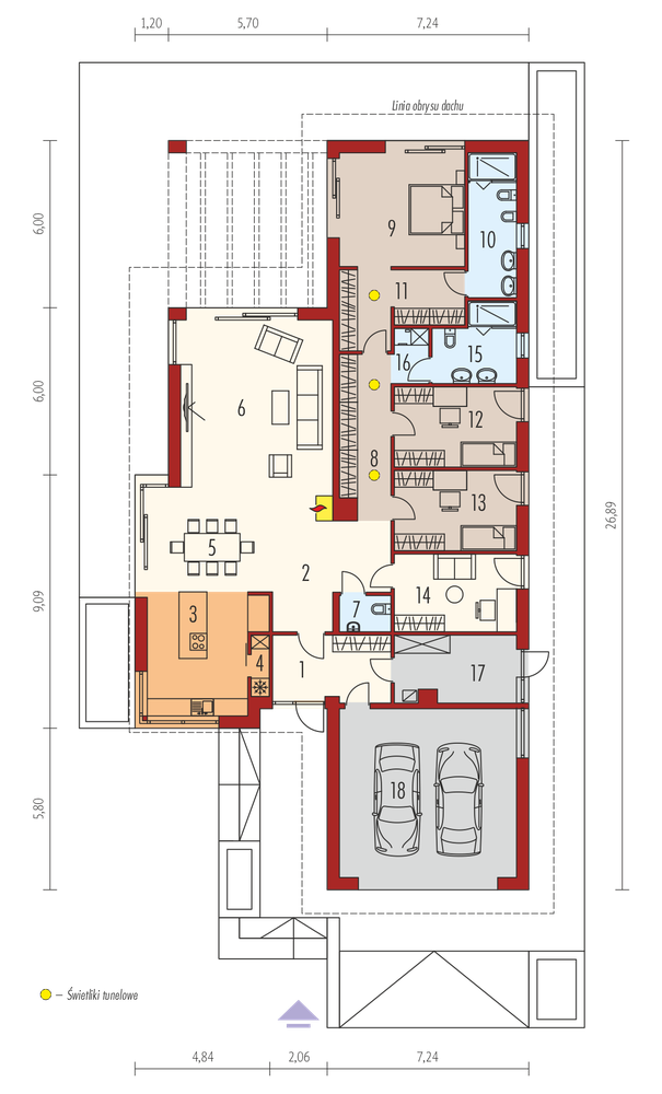 Rzut parteru lustro POW. 0,0 m²