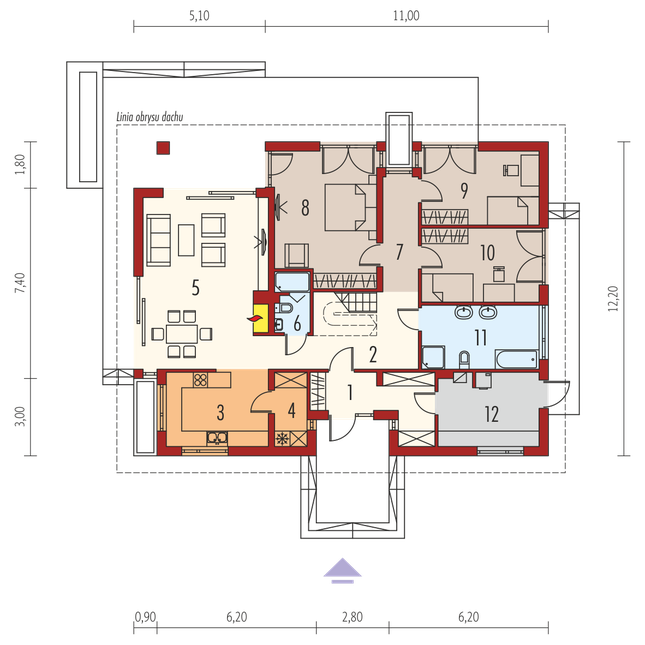 Rzut parteru lustro POW. 0,0 m²