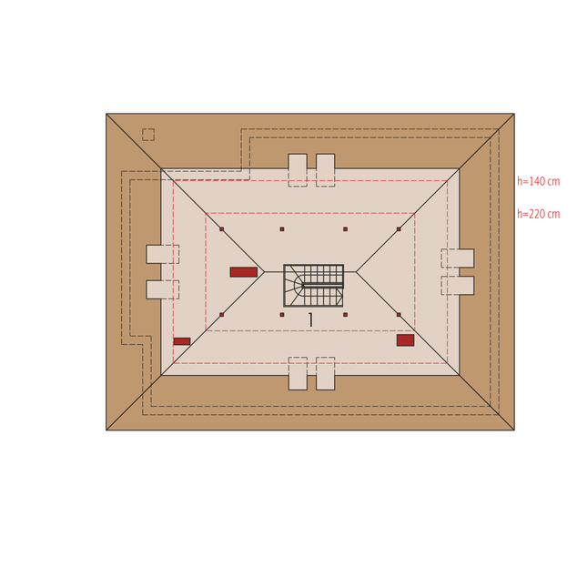 Rzut poddasza lustro POW. 0,0 m²