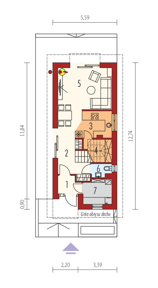 Rzut parteru lustro POW. 0,0 m²