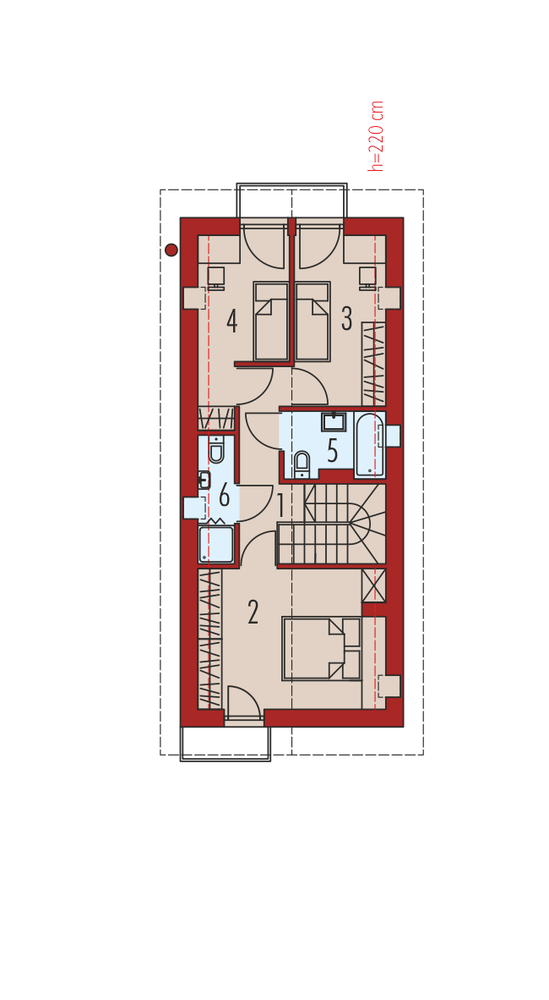 Rzut poddasza lustro POW. 0,0 m²