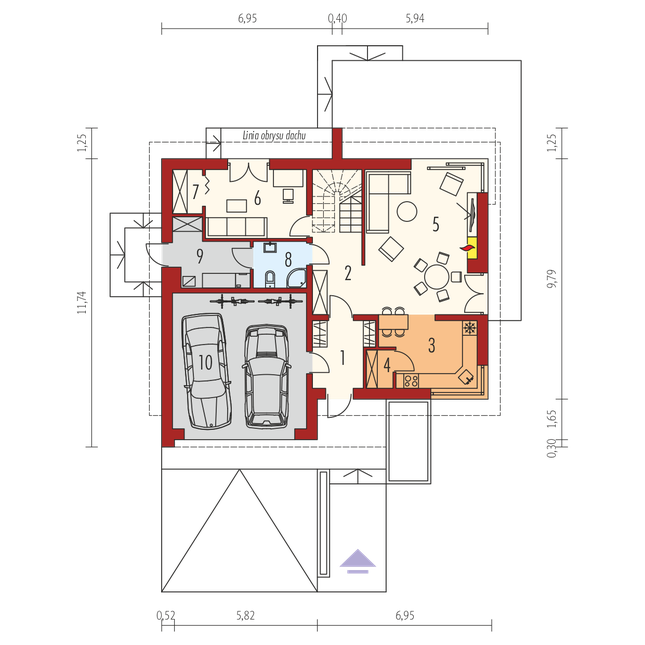 Rzut parteru lustro POW. 0,0 m²