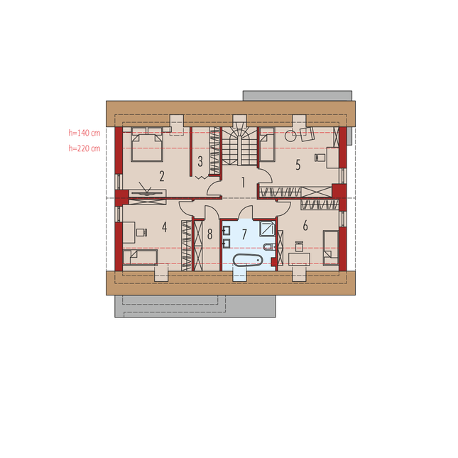 Rzut poddasza lustro POW. 0,0 m²