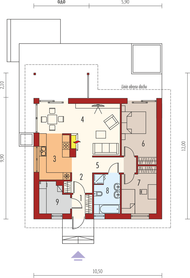 Rzut parteru lustro POW. 0,0 m²