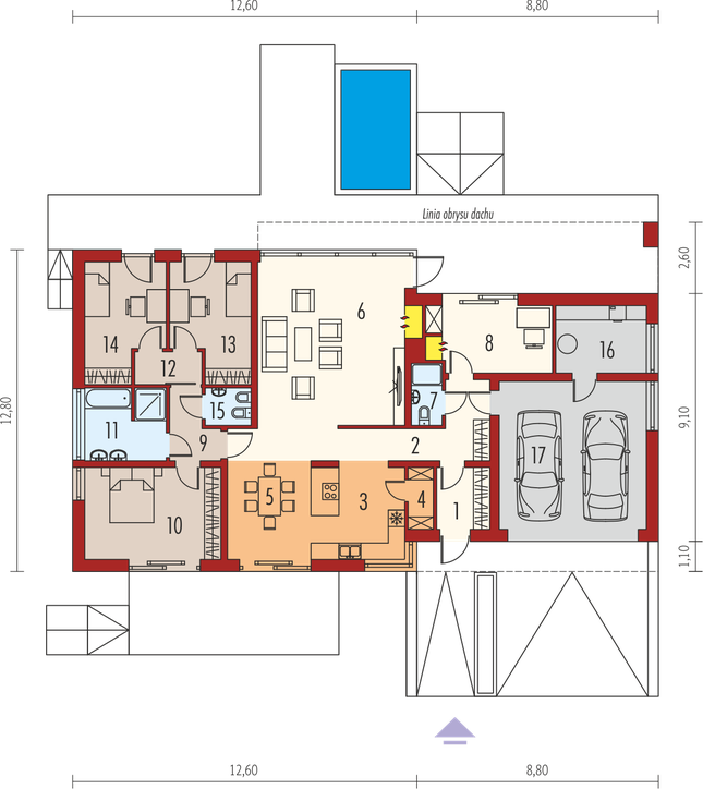 Rzut parteru lustro POW. 0,0 m²