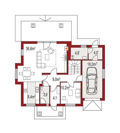 Rzut parteru POW. 0,0 m²