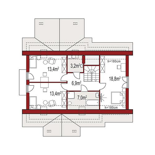 Rzut poddasza POW. 0,0 m²
