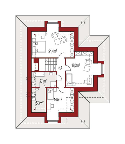 Rzut poddasza POW. 0,0 m²