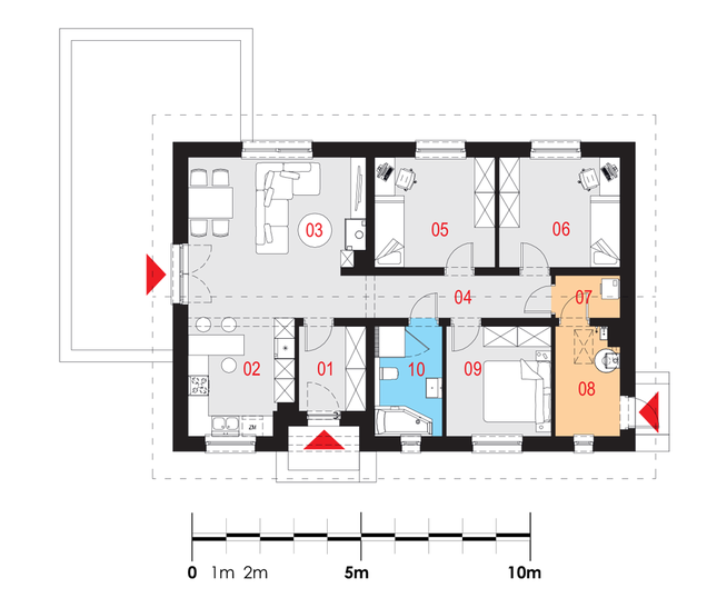 Rzut parteru POW. 93,0 m²