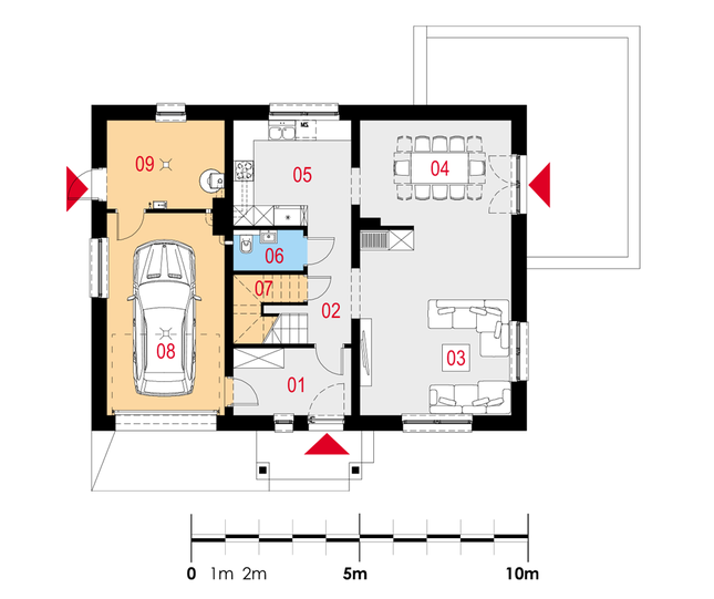 Rzut parteru lustro POW. 96,8 m²