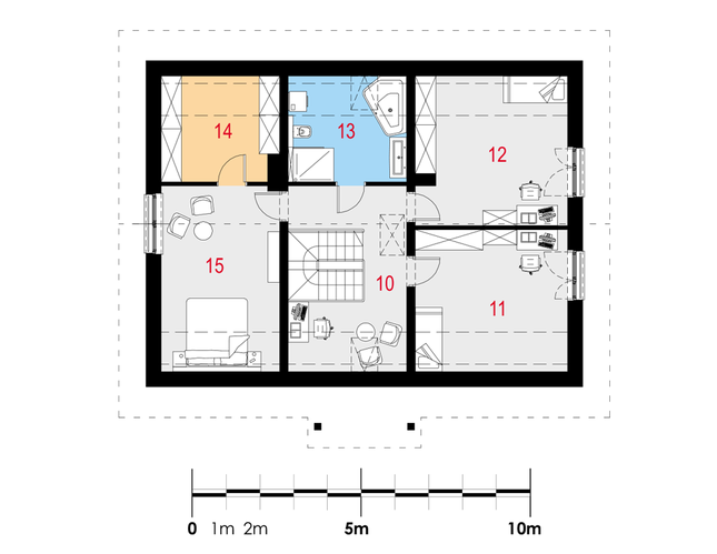 Rzut poddasza lustro POW. 94,2 m²