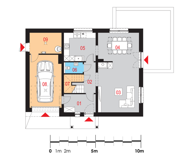 Rzut parteru lustro POW. 95,4 m²