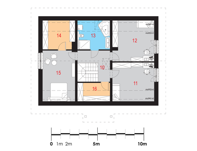 Rzut poddasza lustro POW. 94,1 m²