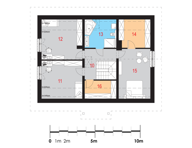 Rzut poddasza POW. 87,2 m²